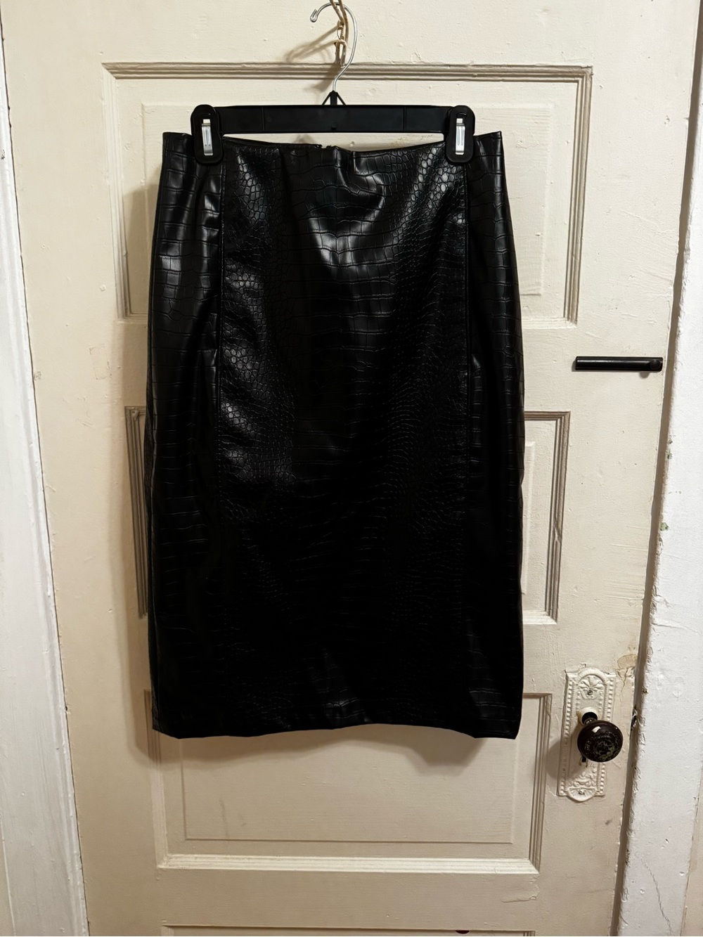 Halogen Black Faux Croc Pencil Skirt